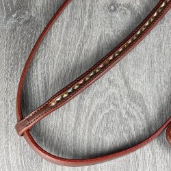 Rdbrun trense med flet