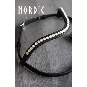 Trense med metaliske sten - Creme