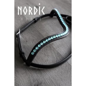 Trense med metaliske sten - Turkis