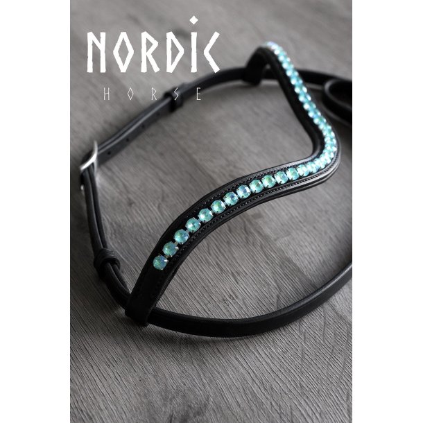Trense med metaliske sten - Turkis