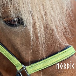 Ldergrime med grn glitter