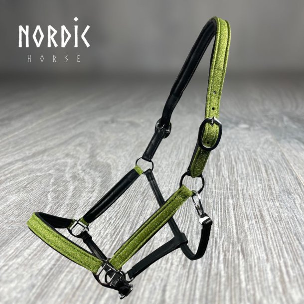 Ldergrime med grn glitter