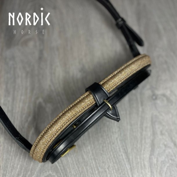 Combined noseband with gold glitter