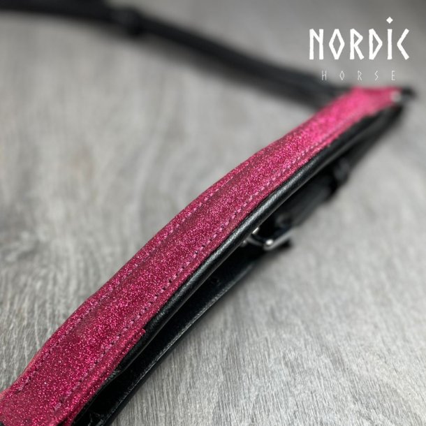 Noseband with pink glitter