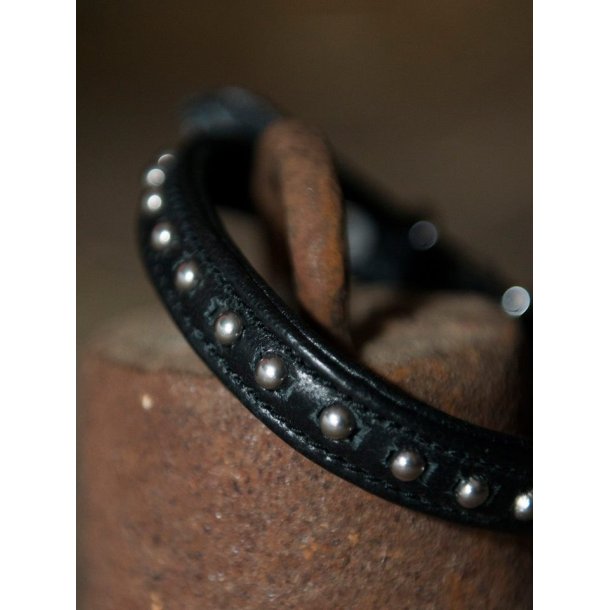 Hundehalsbnd med sm metalnitter