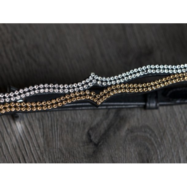 Engelsk nserem 8 med overside sten, slv/guld