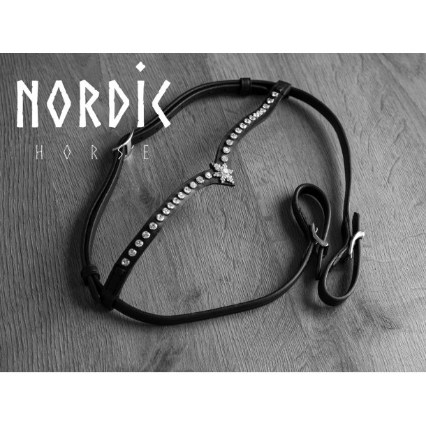 Nakkestykke og pandebnd med 1 rkke sten og stjerne i midten