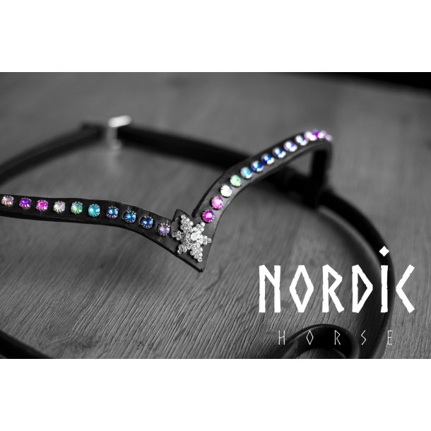 Nakkestykke og pandebnd med 1 rkke sten og stjerne i midten