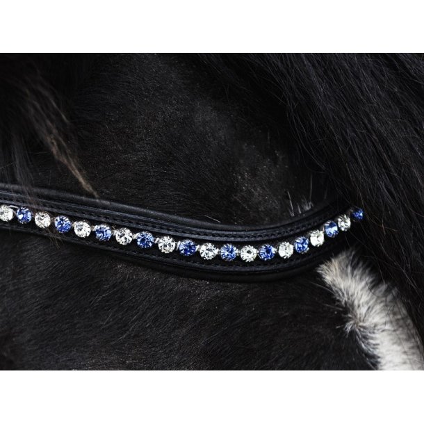 Pandebnd med farvede og hvide sten