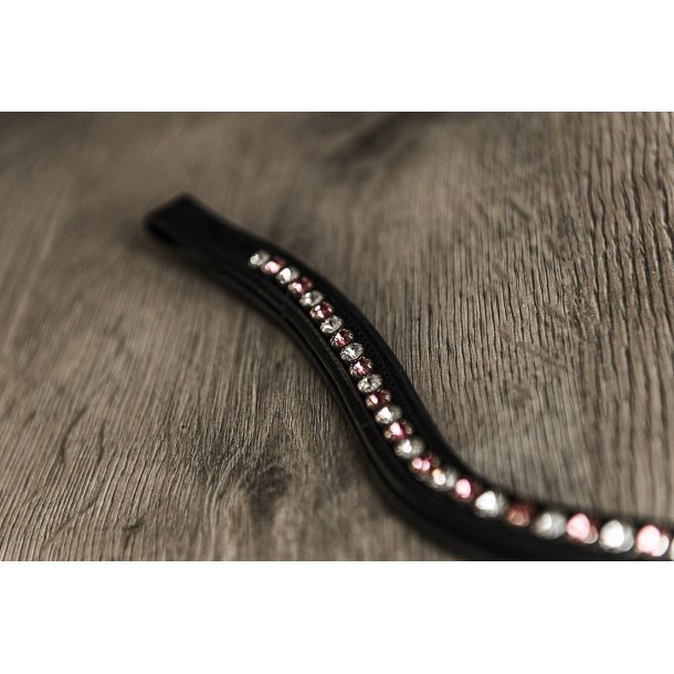 Pandebnd med farvede og hvide sten