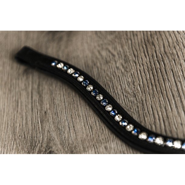 Pandebnd med farvede og hvide sten