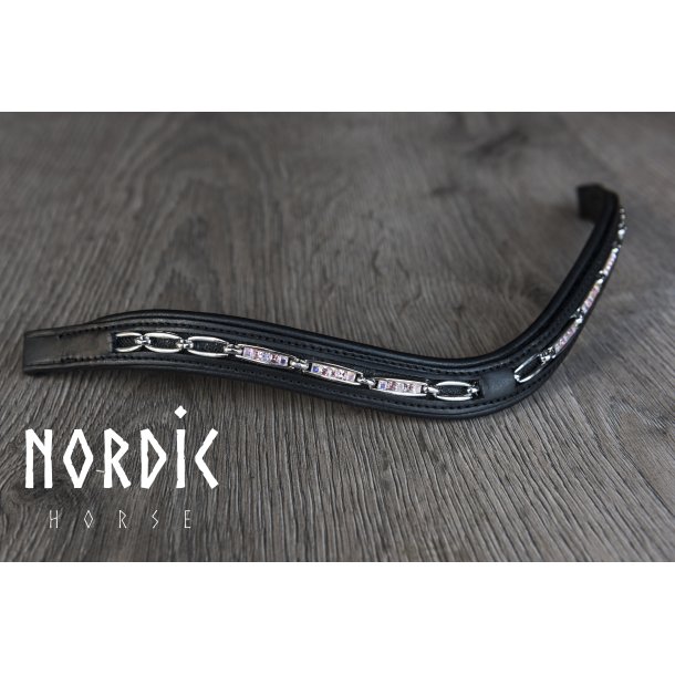 Pandebnd med sm farvede sten og metal